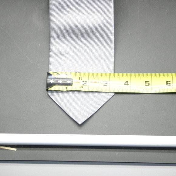 BROOKS BROTHERS Tie Silver Grey Solid Silk Made USA 58" x 3.5" New (OTHER) - Picture 2 of 4